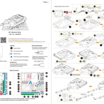 Metal Earth 3D Laser Cut Model Construction Kit M1 Abrams Tank