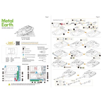 Metal Earth 3D Laser Cut Model Construction Kit M1 Abrams Tank