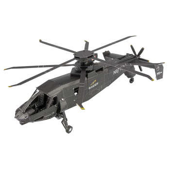 Metal Earth 3D Laser Cut Model Construction Kit Sikorsky S-97 Raider Military Helicopter - Scale 1:88