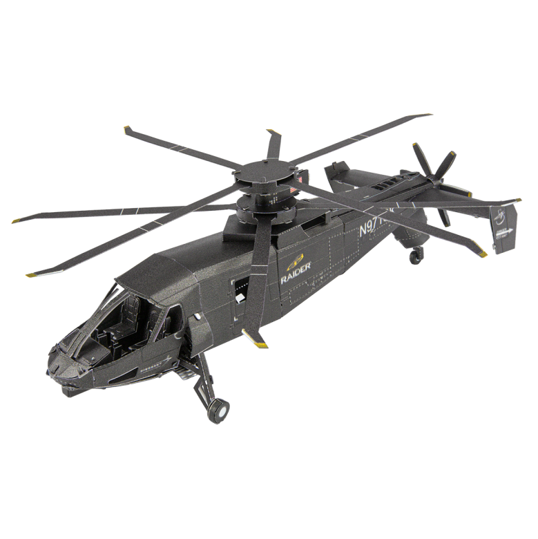 Metal Earth 3D Laser Cut Model Construction Kit Sikorsky S-97 Raider Military Helicopter - Scale 1:88