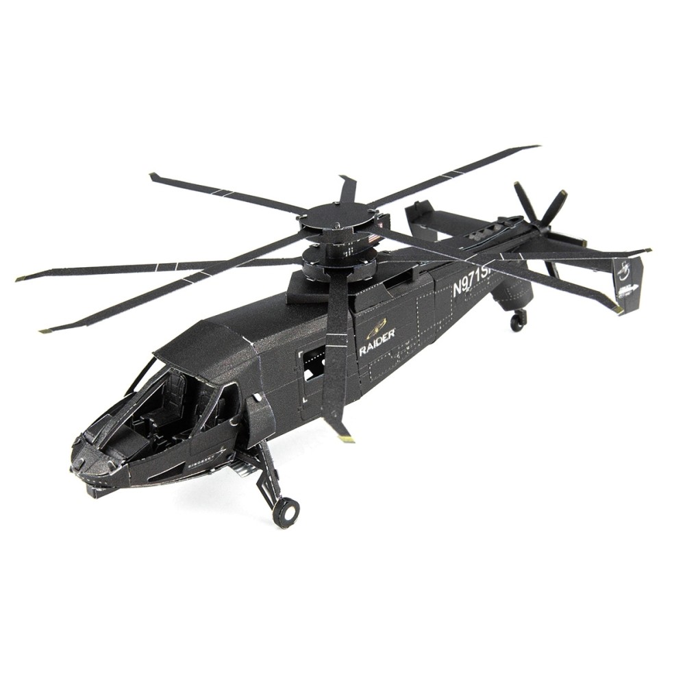 Metal Earth 3D Laser Cut Model Construction Kit Sikorsky S-97 Raider Military Helicopter - Scale 1:88