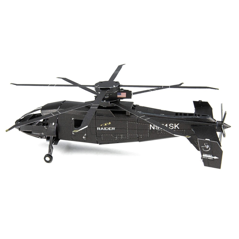 Metal Earth 3D Laser Cut Model Construction Kit Sikorsky S-97 Raider Military Helicopter - Scale 1:88