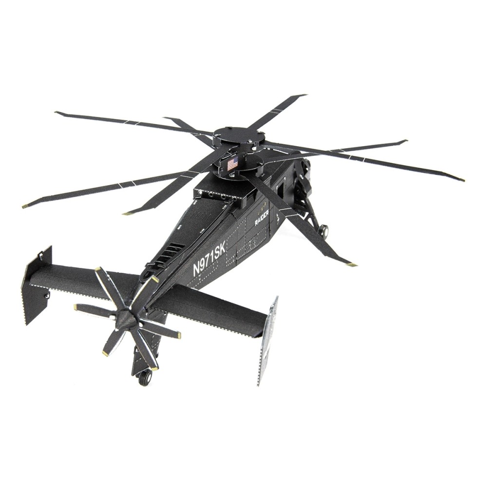 Metal Earth 3D Laser Cut Model Construction Kit Sikorsky S-97 Raider Military Helicopter - Scale 1:88