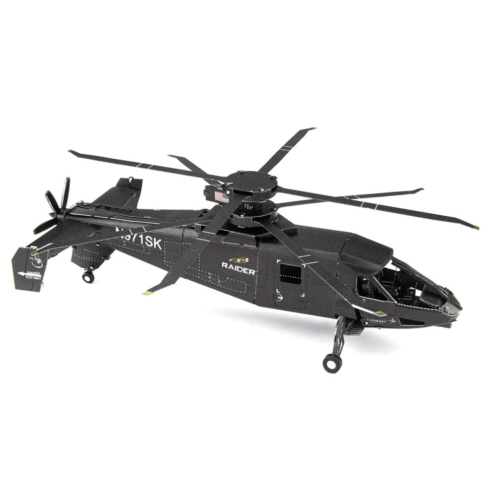 Metal Earth 3D Laser Cut Model Construction Kit Sikorsky S-97 Raider Military Helicopter - Scale 1:88