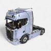 NZG 1026/26 - Scania V8 730S 4x2 Prime Mover White with Greif Logo and Lohr Car Transporter Fictionblue - Scale 1:18