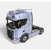 NZG 1026/26 - Scania V8 730S 4x2 Prime Mover White with Greif Logo and Lohr Car Transporter Fictionblue - Scale 1:18