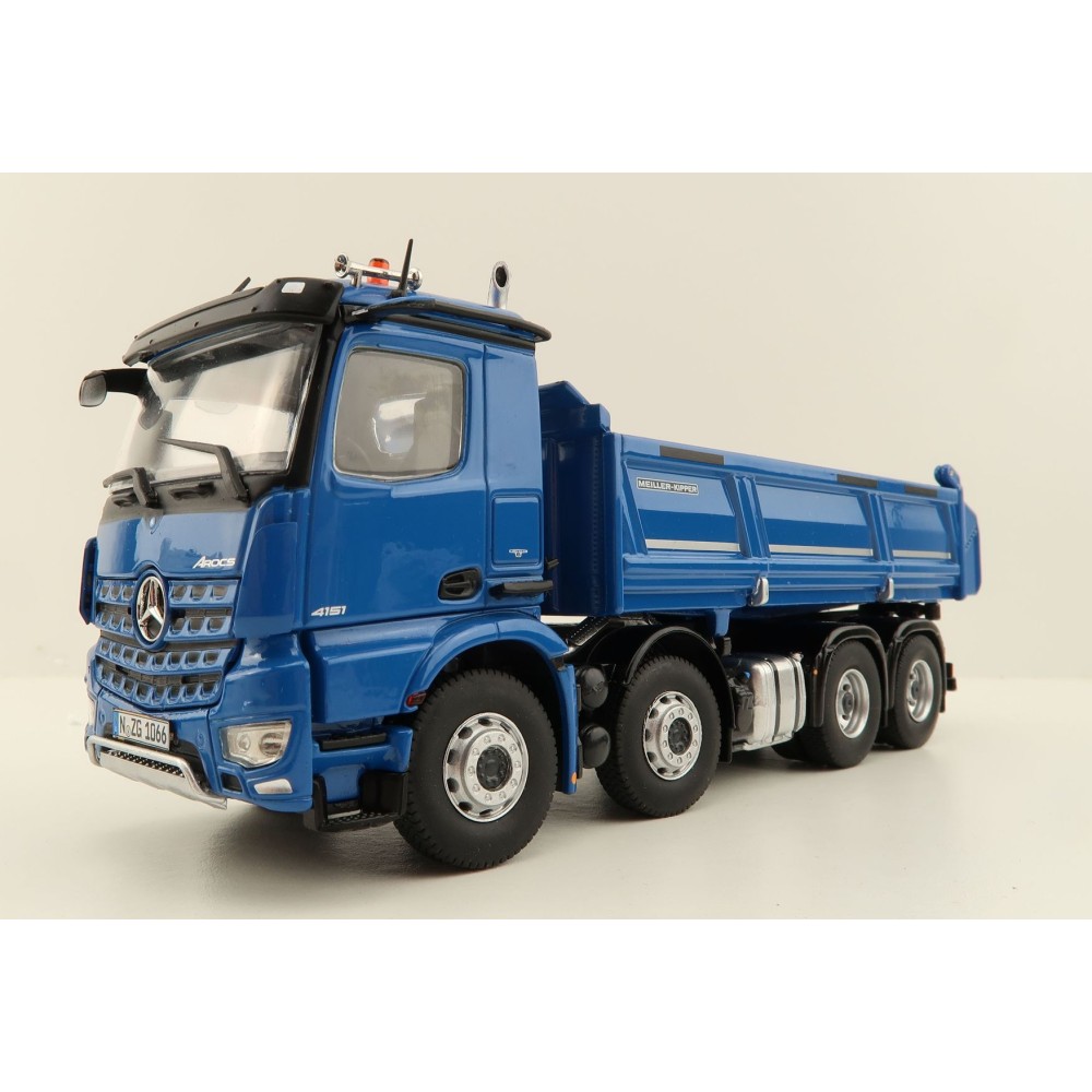 NZG 1066/02 Mercedes Benz AROCS 8x4 Meiller Dump Truck Blue - Scale 1:50