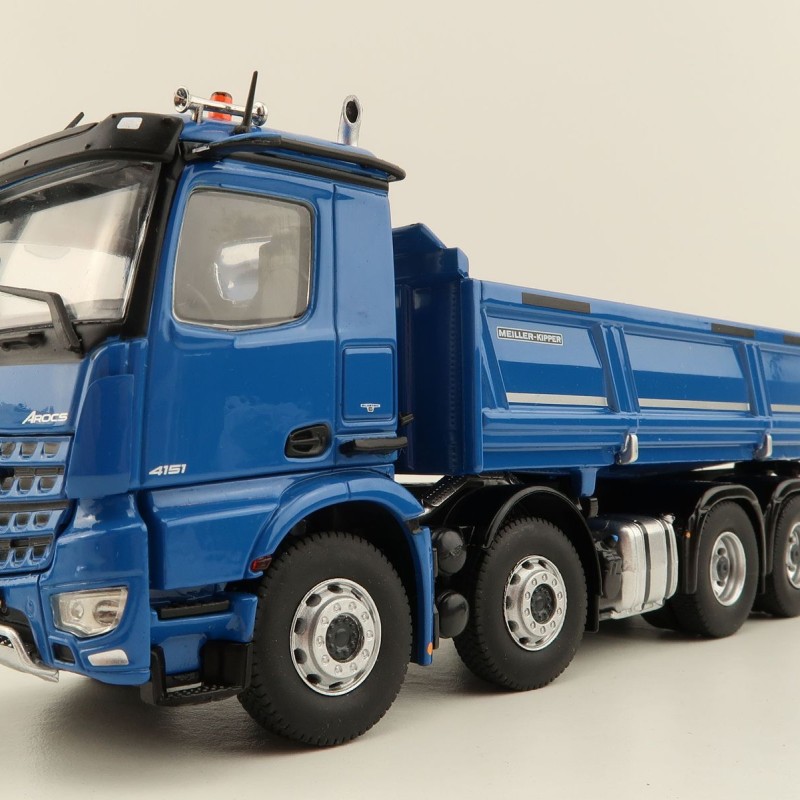 NZG 1066/02 Mercedes Benz AROCS 8x4 Meiller Dump Truck Blue - Scale 1:50