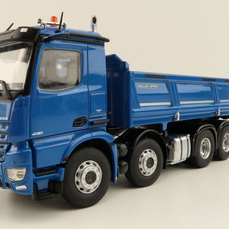 NZG 1066/02 Mercedes Benz AROCS 8x4 Meiller Dump Truck Blue - Scale 1:50