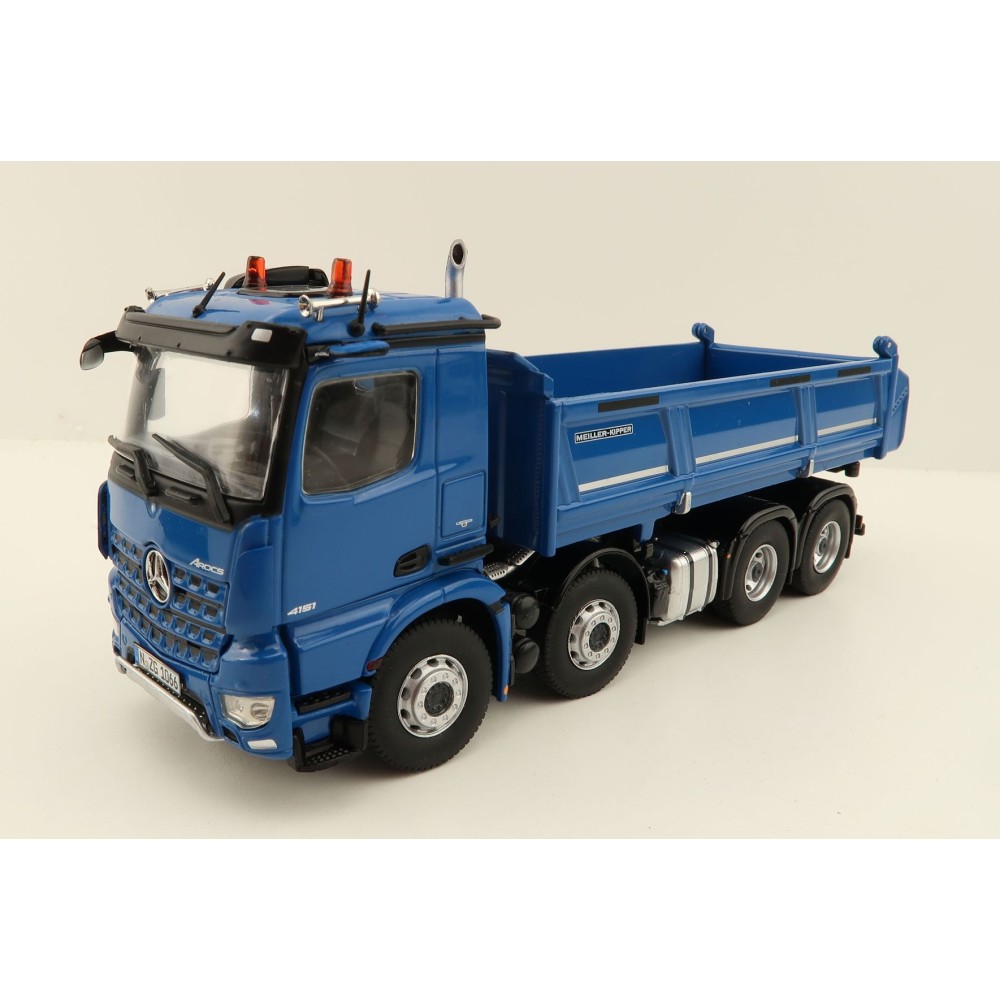 NZG 1066/02 Mercedes Benz AROCS 8x4 Meiller Dump Truck Blue - Scale 1:50