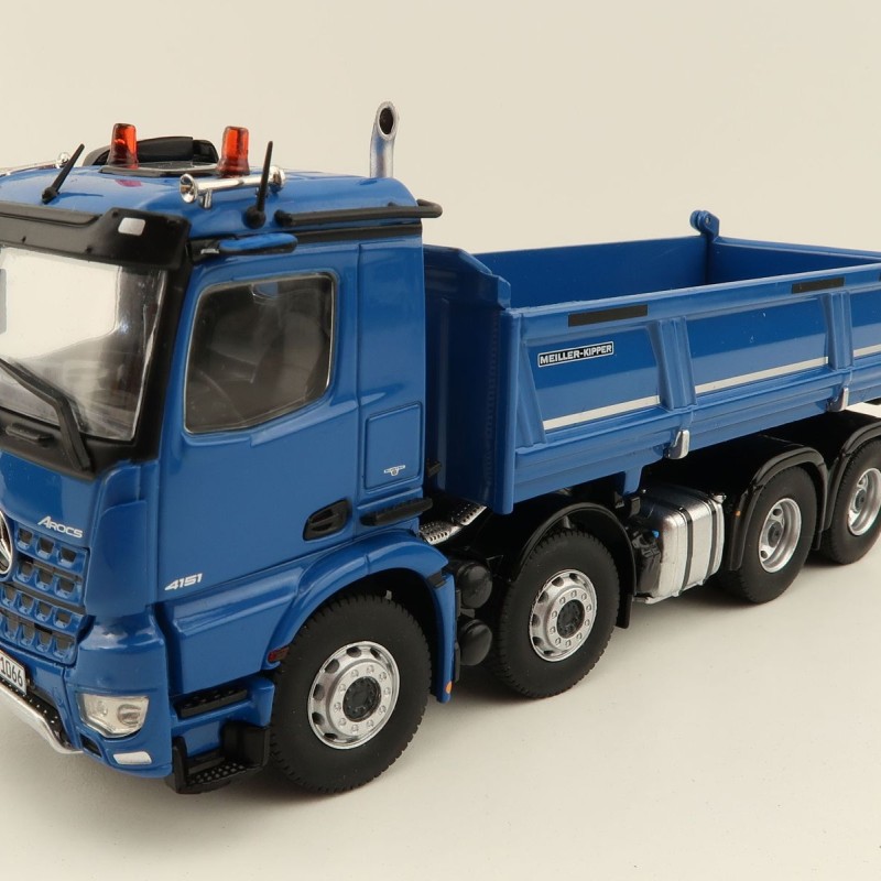 NZG 1066/02 Mercedes Benz AROCS 8x4 Meiller Dump Truck Blue - Scale 1:50