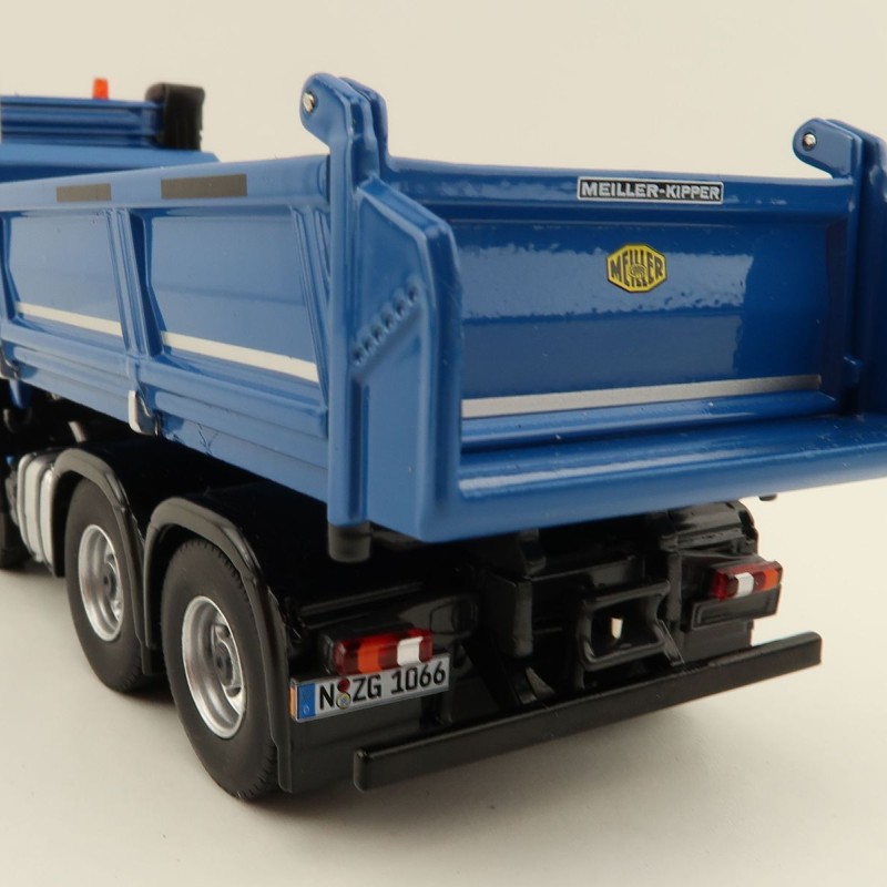 NZG 1066/02 Mercedes Benz AROCS 8x4 Meiller Dump Truck Blue - Scale 1:50
