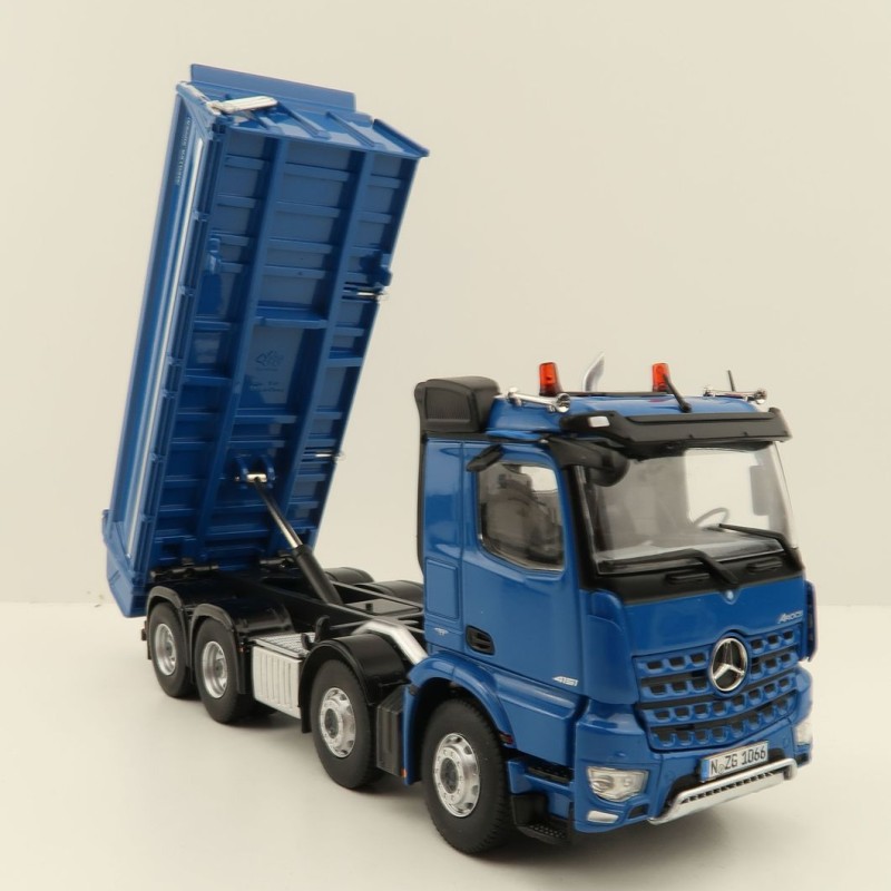 NZG 1066/02 Mercedes Benz AROCS 8x4 Meiller Dump Truck Blue - Scale 1:50