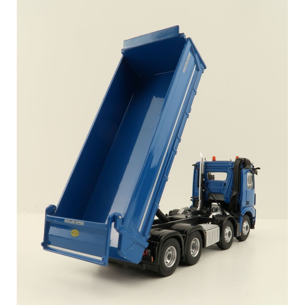 NZG 1066/02 Mercedes Benz AROCS 8x4 Meiller Dump Truck Blue - Scale 1:50