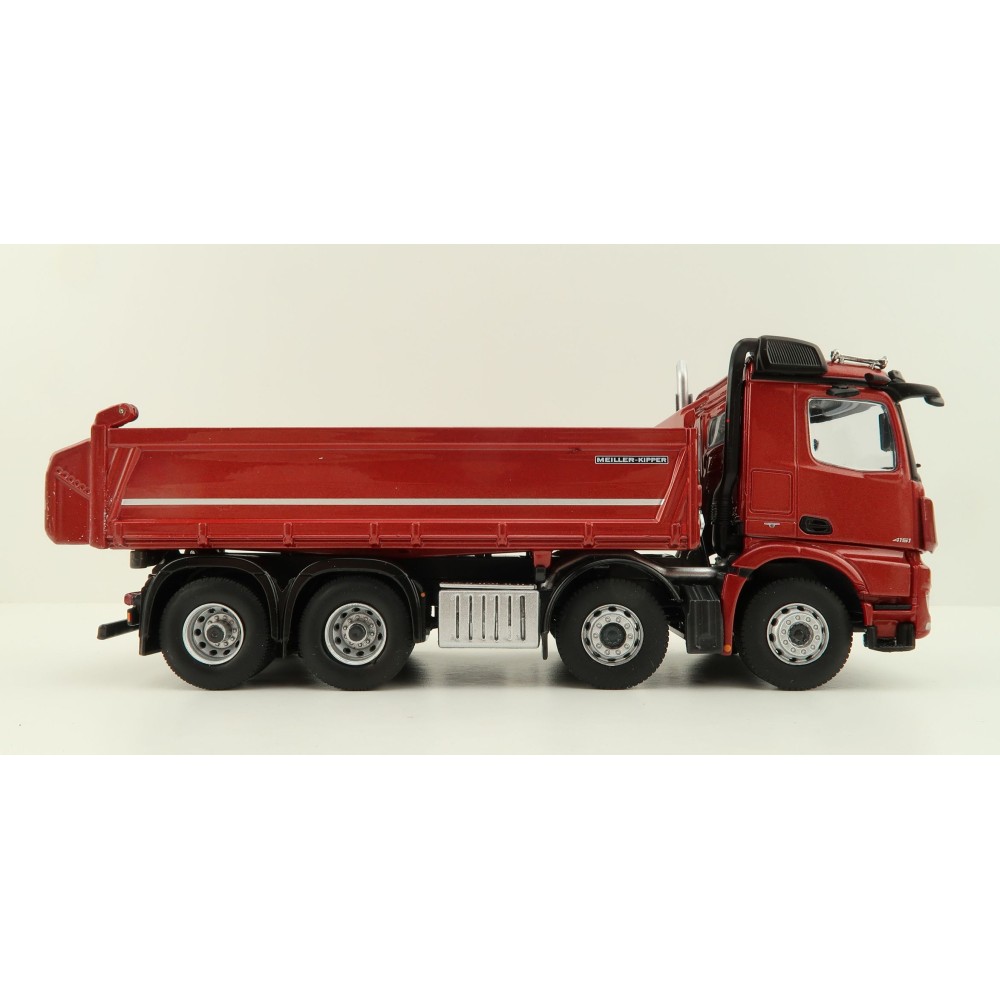 NZG 1066/10 Mercedes Benz AROCS 8x4 Meiller Dump Truck Red Metallic - Scale 1:50