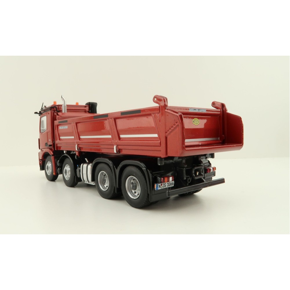 NZG 1066/10 Mercedes Benz AROCS 8x4 Meiller Dump Truck Red Metallic - Scale 1:50
