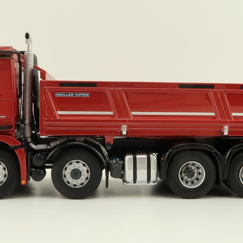NZG 1066/10 Mercedes Benz AROCS 8x4 Meiller Dump Truck Red Metallic - Scale 1:50