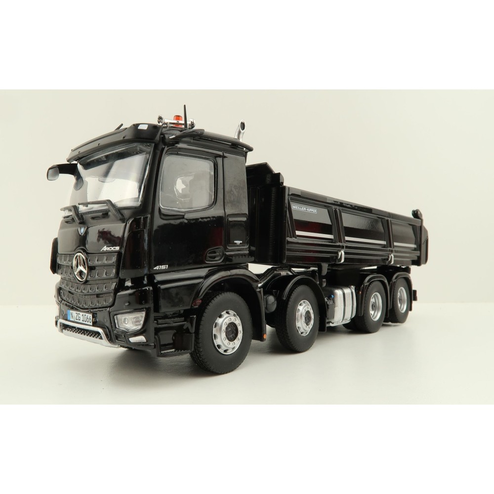 NZG 1066/50 Mercedes Benz AROCS 8x4 Meiller Dump Truck Black - Scale 1:50