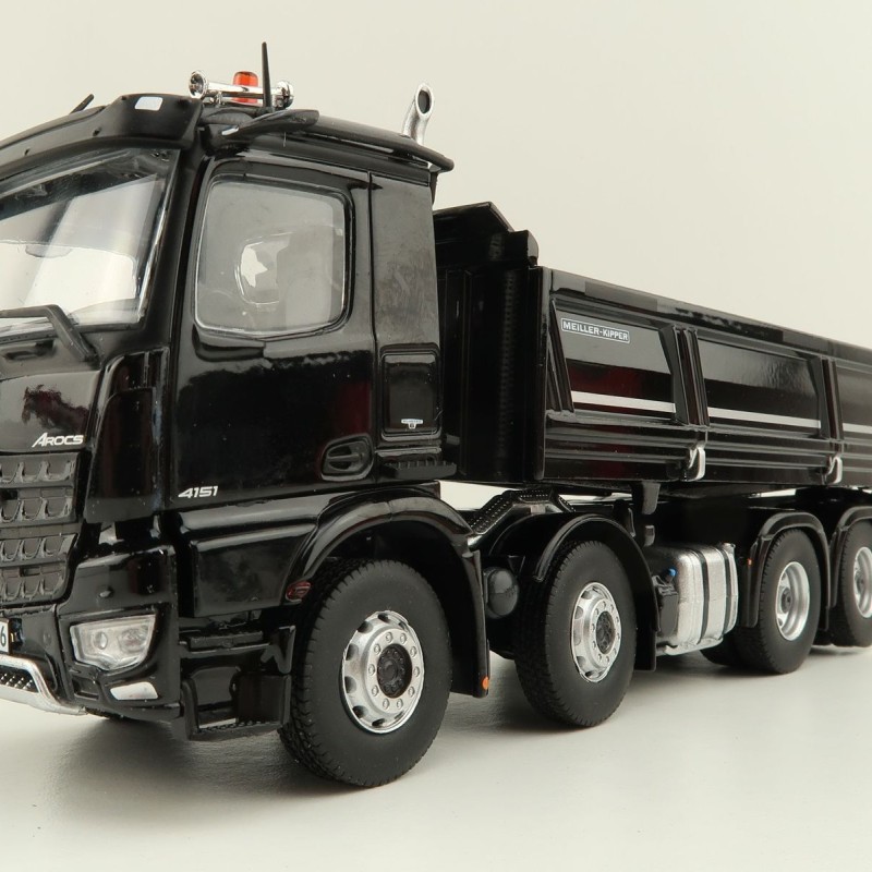 NZG 1066/50 Mercedes Benz AROCS 8x4 Meiller Dump Truck Black - Scale 1:50