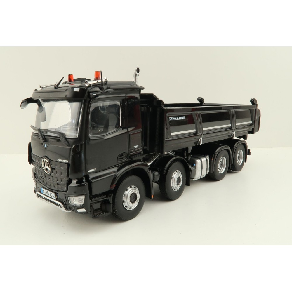NZG 1066/50 Mercedes Benz AROCS 8x4 Meiller Dump Truck Black - Scale 1:50