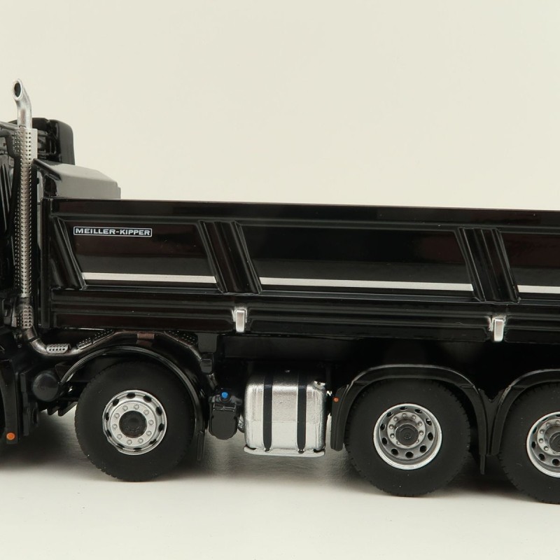 NZG 1066/50 Mercedes Benz AROCS 8x4 Meiller Dump Truck Black - Scale 1:50