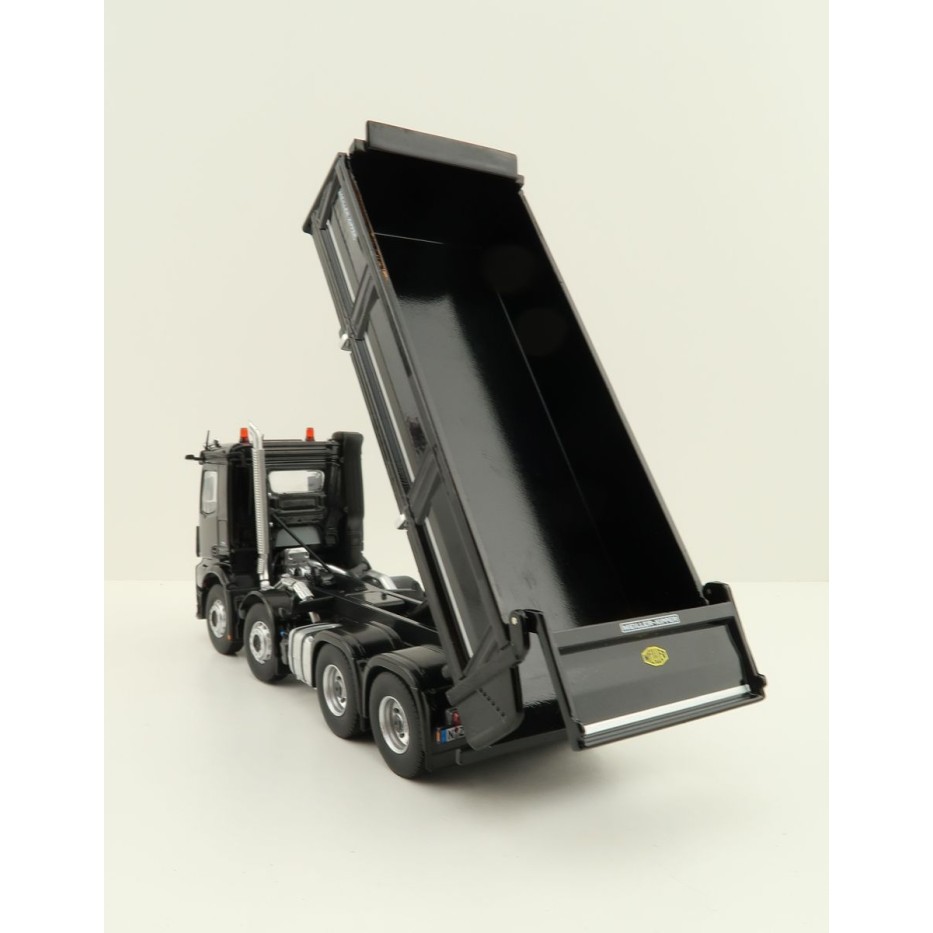 NZG 1066/50 Mercedes Benz AROCS 8x4 Meiller Dump Truck Black - Scale 1:50