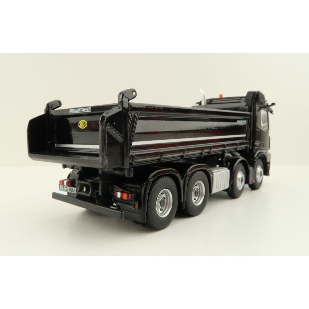 NZG 1066/50 Mercedes Benz AROCS 8x4 Meiller Dump Truck Black - Scale 1:50