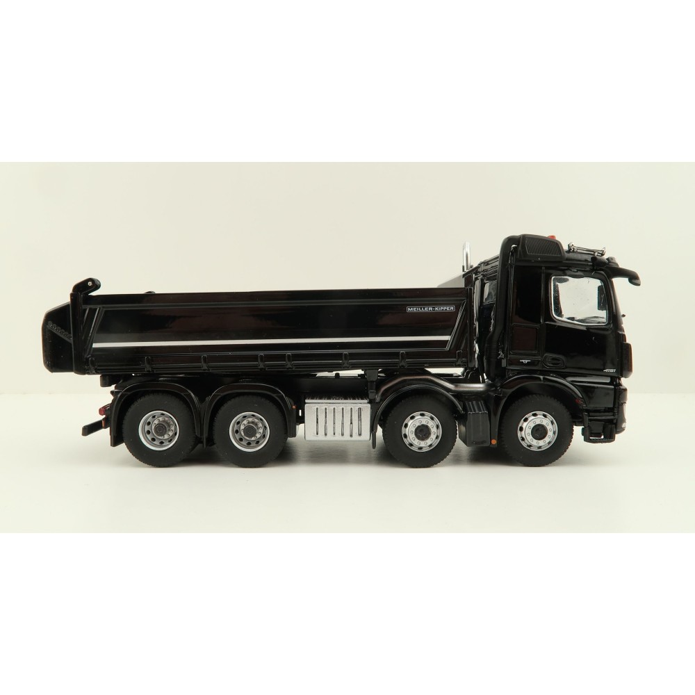 NZG 1066/50 Mercedes Benz AROCS 8x4 Meiller Dump Truck Black - Scale 1:50