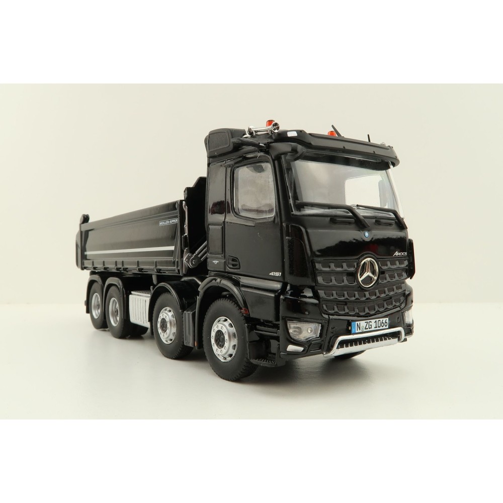 NZG 1066/50 Mercedes Benz AROCS 8x4 Meiller Dump Truck Black - Scale 1:50