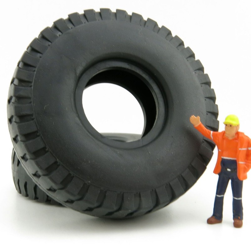 NZG 400/12 2 piece Mining Truck Tyres Set CAT Truck Load  - Scale 1:50