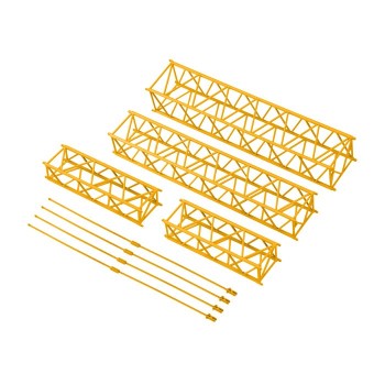 NZG 7323 LIEBHERR LTM11200-9.1 Lattice Jib extension Set 36m Yellow Truck Load  - Scale 1:50