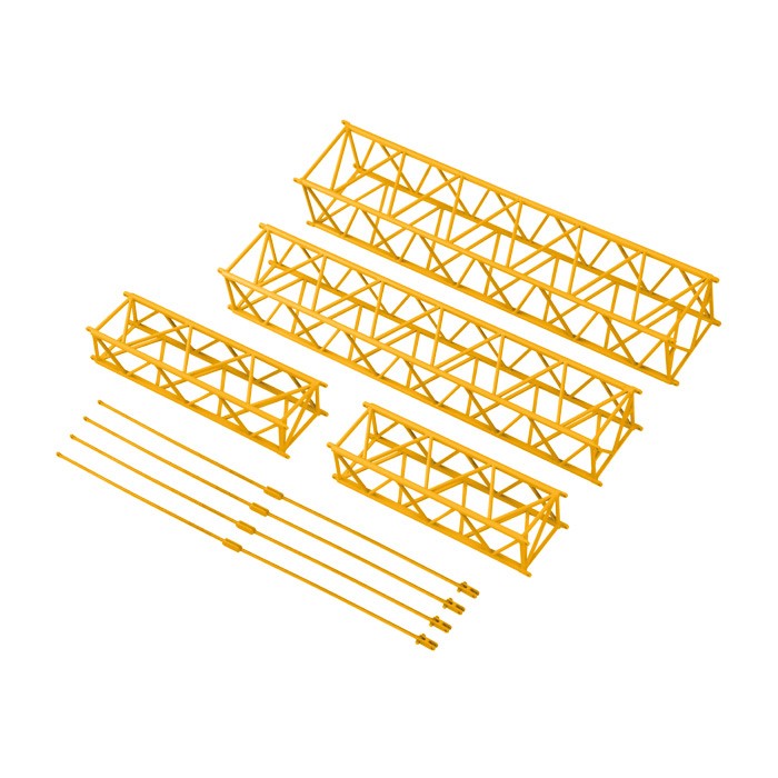NZG 7323 LIEBHERR LTM11200-9.1 Lattice Jib extension Set 36m Yellow Truck Load  - Scale 1:50