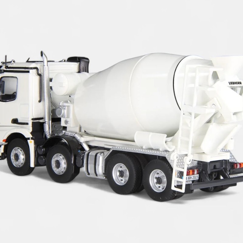 NZG 993 Mercedes-Benz Arocs 8x4 Truck with Cement Concrete Mixer White - Scale 1:50