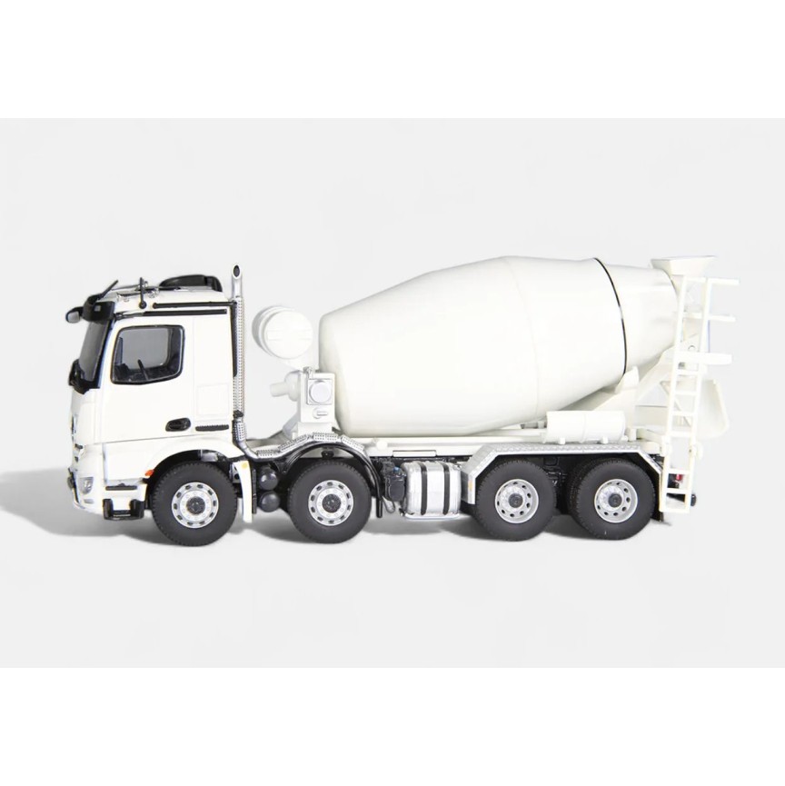 NZG 993 Mercedes-Benz Arocs 8x4 Truck with Cement Concrete Mixer White - Scale 1:50
