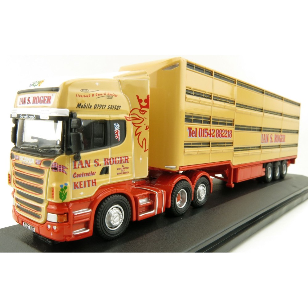 OXFORD 76SCA02LT Scania R-Series Houghton with Parkhouse Livestock Transporter S Roger 1:76 Scale