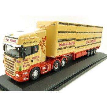 OXFORD 76SCA02LT Scania R-Series Houghton with Parkhouse Livestock Transporter S Roger 1:76 Scale