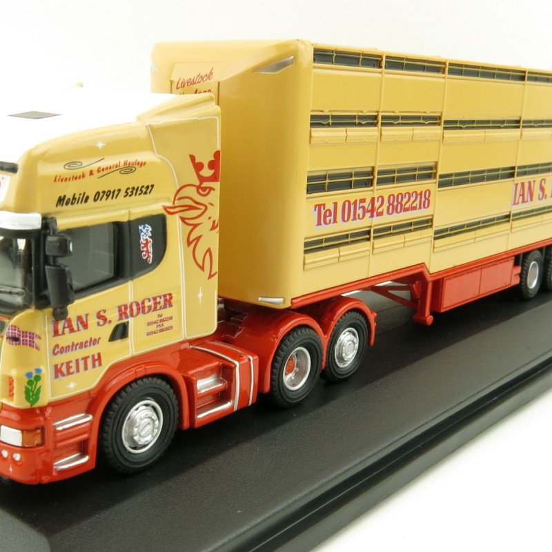 OXFORD 76SCA02LT Scania R-Series Houghton with Parkhouse Livestock Transporter S Roger 1:76 Scale