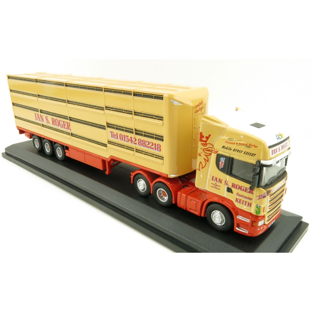 OXFORD 76SCA02LT Scania R-Series Houghton with Parkhouse Livestock Transporter S Roger 1:76 Scale