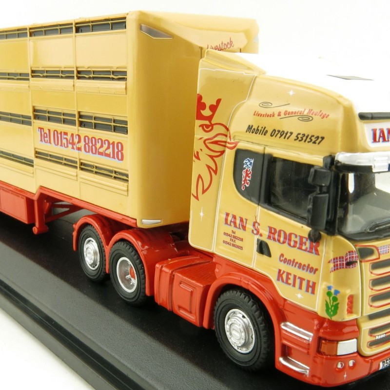 OXFORD 76SCA02LT Scania R-Series Houghton with Parkhouse Livestock Transporter S Roger 1:76 Scale