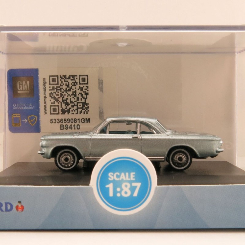 OXFORD 87CH63001 Chevrolet Corvair Coupe 1963 Satin Silver 1:87 Scale