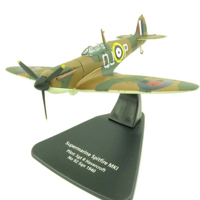 OXFORD AC001 Supermarine Spitfire Mk I Diecast Model RAF No.92 Squadron 1:72 Scale