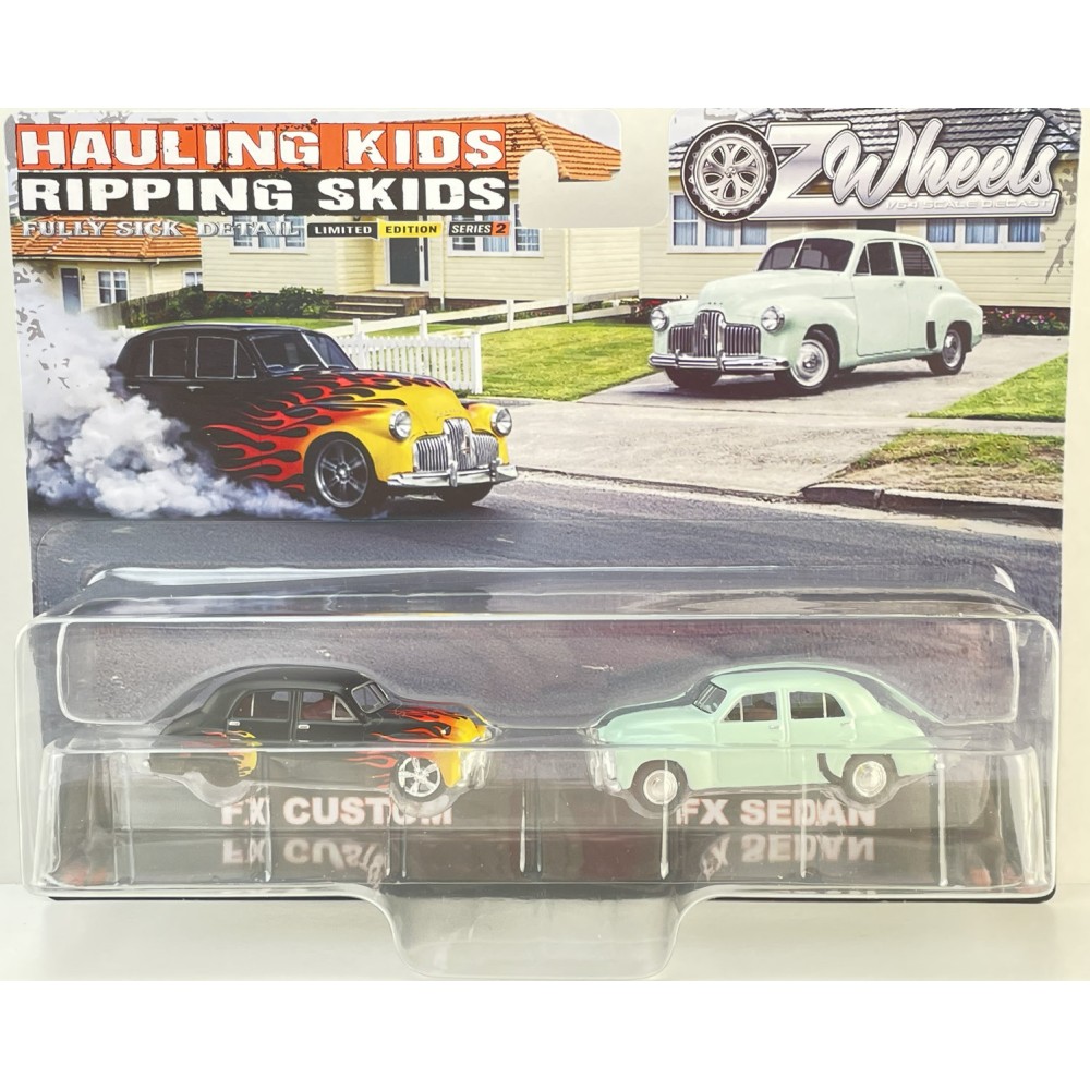 OZ Wheels - Holden FX Custom and Sedan Twin Pack - Fully Sick Detail Diecast Haulin Kids Rippin Skids - 1:64 