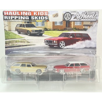OZ Wheels - Holden HJ  Wagon Twin Pack - Fully Sick Detail Diecast Haulin Kids Rippin Skids -1:64 
