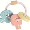 Plan Toys 5251 - Wooden Baby Key Rattle Pastel