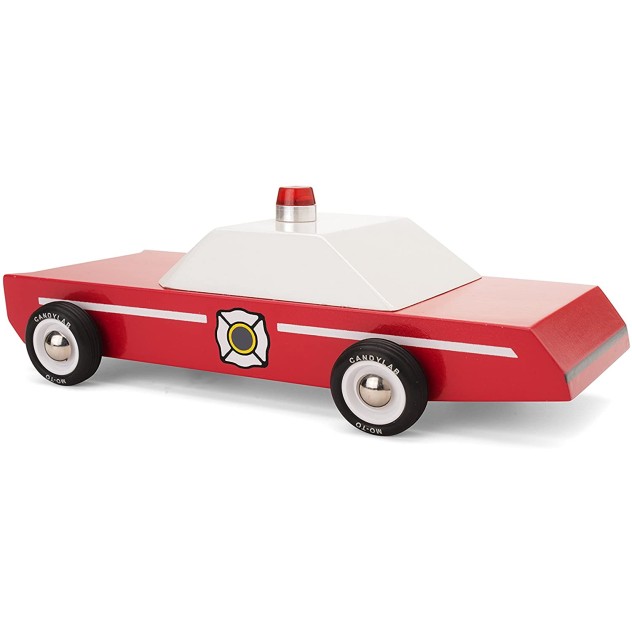 Candylab Toys - Firechief Wooden Fire Department Chief Car