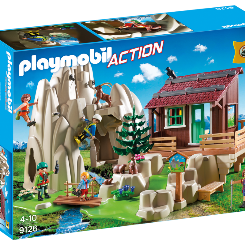 Playmobil 9126 - Rock Mountain Climbers with Cabin - Action