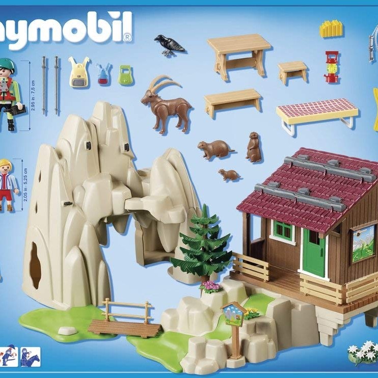 Playmobil 9126 - Rock Mountain Climbers with Cabin - Action