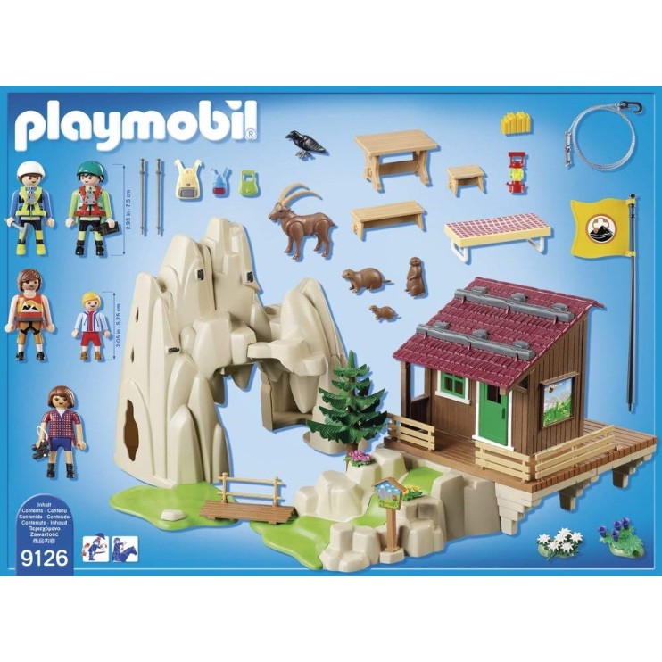 Playmobil 9126 - Rock Mountain Climbers with Cabin - Action