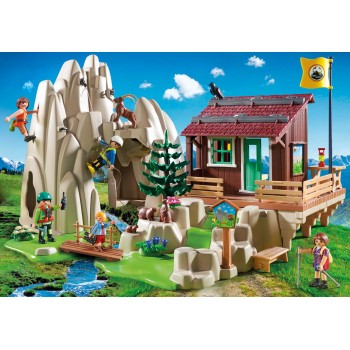 Playmobil 9126 - Rock Mountain Climbers with Cabin - Action