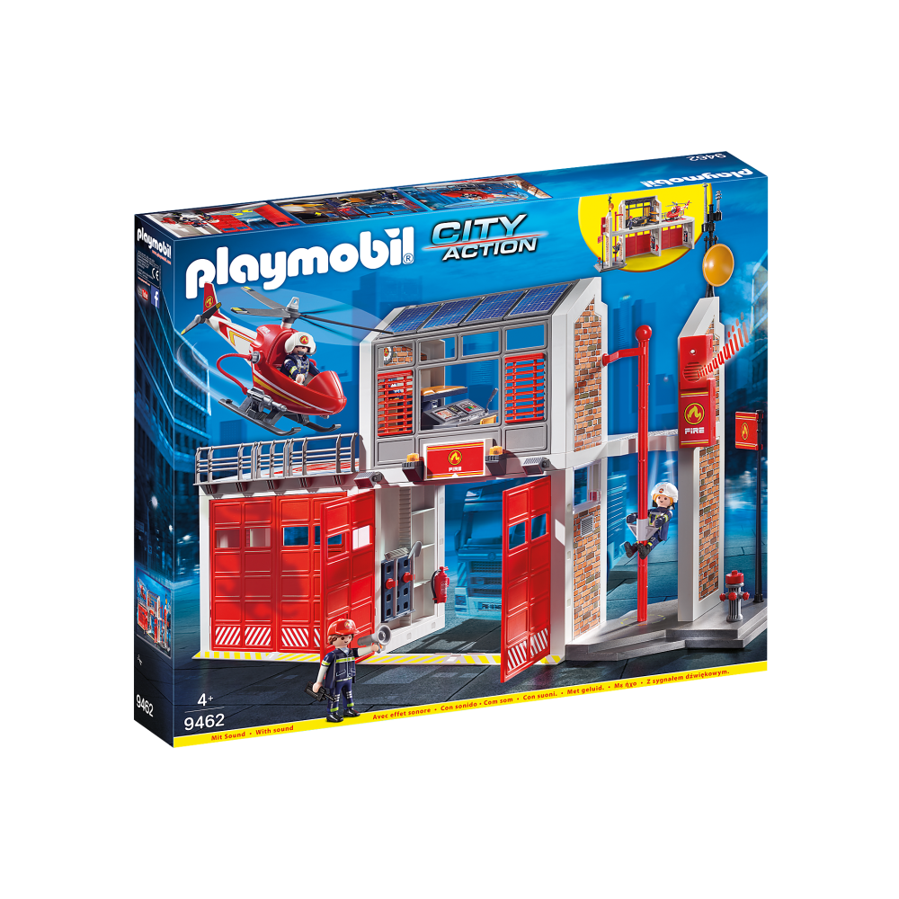 Playmobil 9462 Fire Station with Helicopter City Action